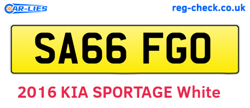 SA66FGO are the vehicle registration plates.