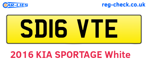 SD16VTE are the vehicle registration plates.