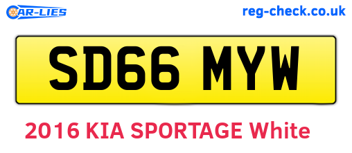 SD66MYW are the vehicle registration plates.
