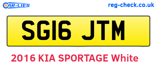 SG16JTM are the vehicle registration plates.