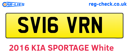 SV16VRN are the vehicle registration plates.