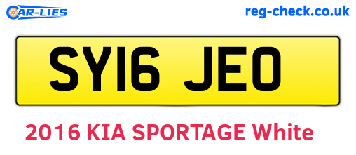 SY16JEO are the vehicle registration plates.