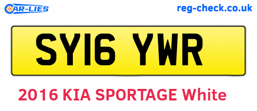 SY16YWR are the vehicle registration plates.