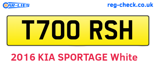 T700RSH are the vehicle registration plates.