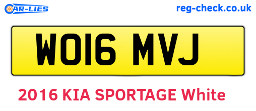 WO16MVJ are the vehicle registration plates.