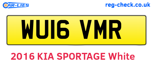 WU16VMR are the vehicle registration plates.