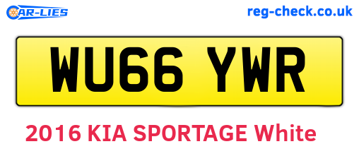 WU66YWR are the vehicle registration plates.