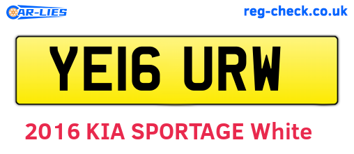 YE16URW are the vehicle registration plates.