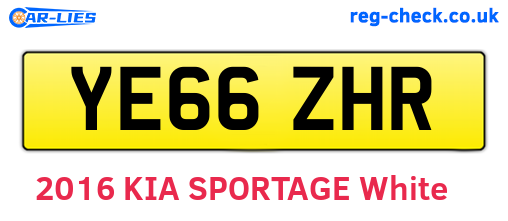 YE66ZHR are the vehicle registration plates.