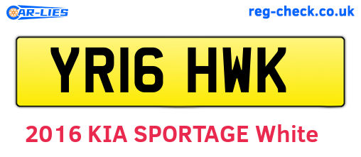 YR16HWK are the vehicle registration plates.
