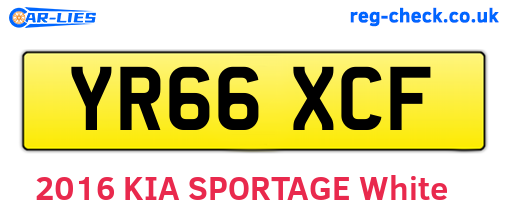 YR66XCF are the vehicle registration plates.