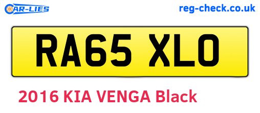 RA65XLO are the vehicle registration plates.