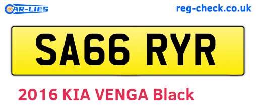 SA66RYR are the vehicle registration plates.