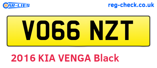 VO66NZT are the vehicle registration plates.