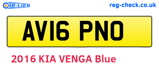 AV16PNO are the vehicle registration plates.