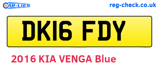 DK16FDY are the vehicle registration plates.