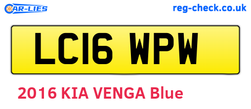 LC16WPW are the vehicle registration plates.