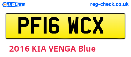 PF16WCX are the vehicle registration plates.