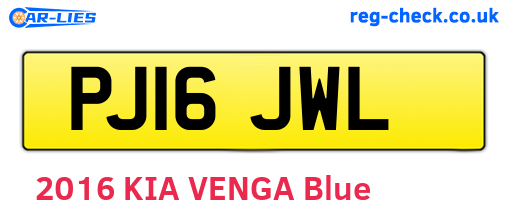 PJ16JWL are the vehicle registration plates.