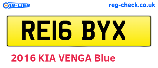 RE16BYX are the vehicle registration plates.