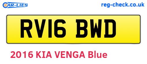 RV16BWD are the vehicle registration plates.