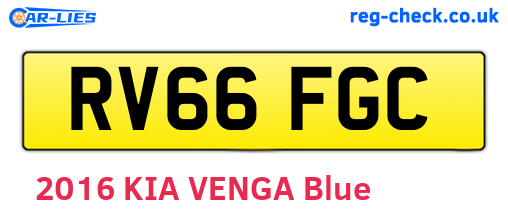 RV66FGC are the vehicle registration plates.