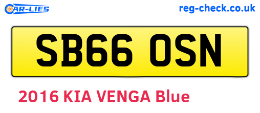 SB66OSN are the vehicle registration plates.
