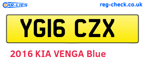YG16CZX are the vehicle registration plates.