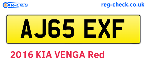 AJ65EXF are the vehicle registration plates.