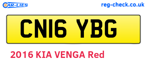 CN16YBG are the vehicle registration plates.