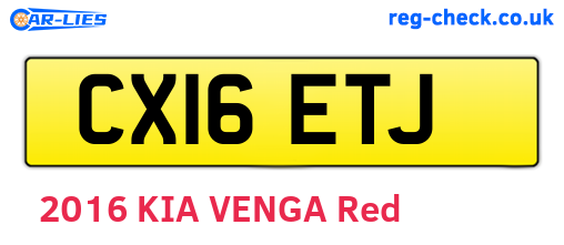 CX16ETJ are the vehicle registration plates.