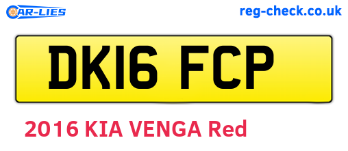 DK16FCP are the vehicle registration plates.