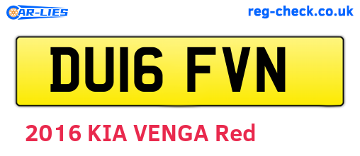 DU16FVN are the vehicle registration plates.