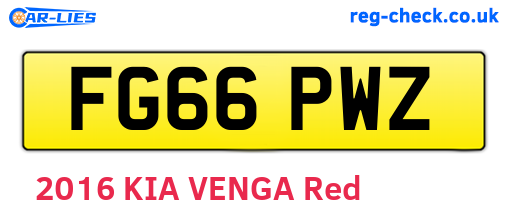 FG66PWZ are the vehicle registration plates.