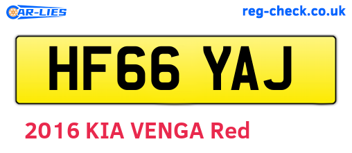 HF66YAJ are the vehicle registration plates.