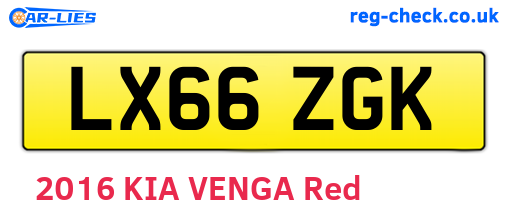 LX66ZGK are the vehicle registration plates.