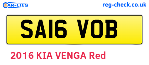 SA16VOB are the vehicle registration plates.