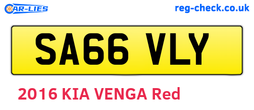 SA66VLY are the vehicle registration plates.
