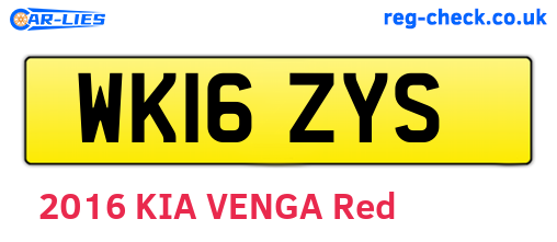 WK16ZYS are the vehicle registration plates.