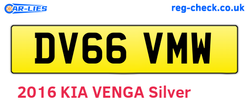DV66VMW are the vehicle registration plates.