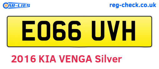 EO66UVH are the vehicle registration plates.