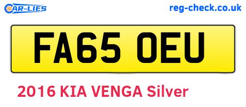 FA65OEU are the vehicle registration plates.
