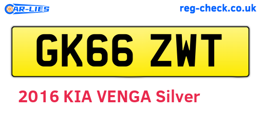 GK66ZWT are the vehicle registration plates.