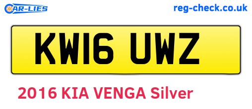 KW16UWZ are the vehicle registration plates.