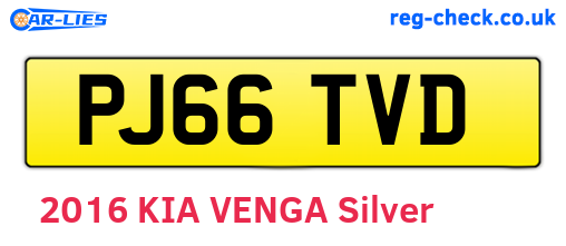 PJ66TVD are the vehicle registration plates.