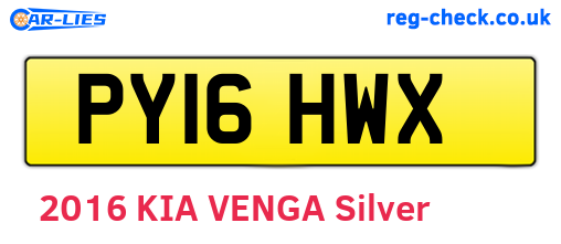 PY16HWX are the vehicle registration plates.