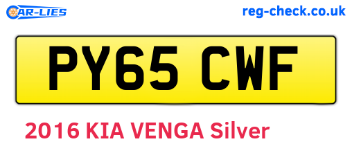 PY65CWF are the vehicle registration plates.