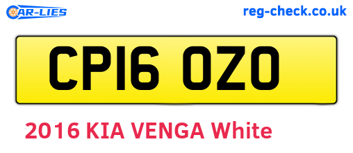 CP16OZO are the vehicle registration plates.