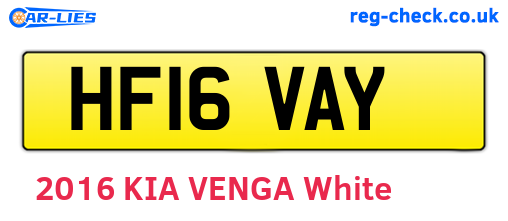 HF16VAY are the vehicle registration plates.