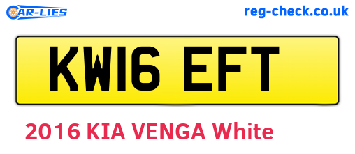 KW16EFT are the vehicle registration plates.